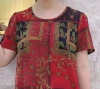 2023 New women's silk imitation dress for middle-aged and elderly people with floral patterns details Picture